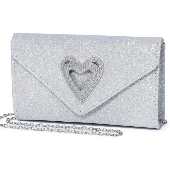 Elegant Heart Clutch – Sparkly Evening Purse for Weddings & Parties